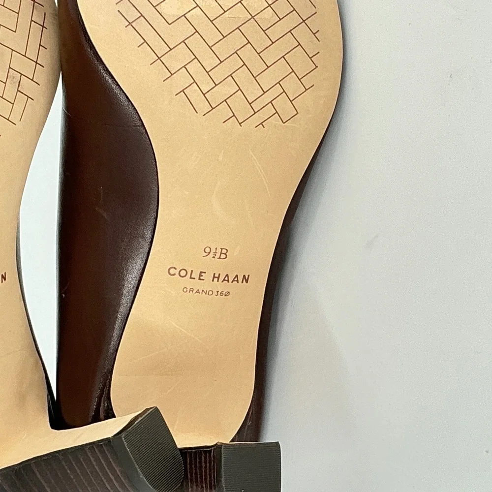 Cole Haan Grand 360 Size 9.5 Brown Leather Pointed Toe Heel Pumps NEW Mylah $130